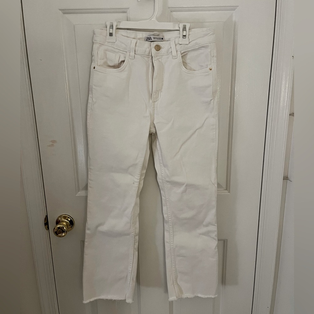 Zara white cropped jeans size 6